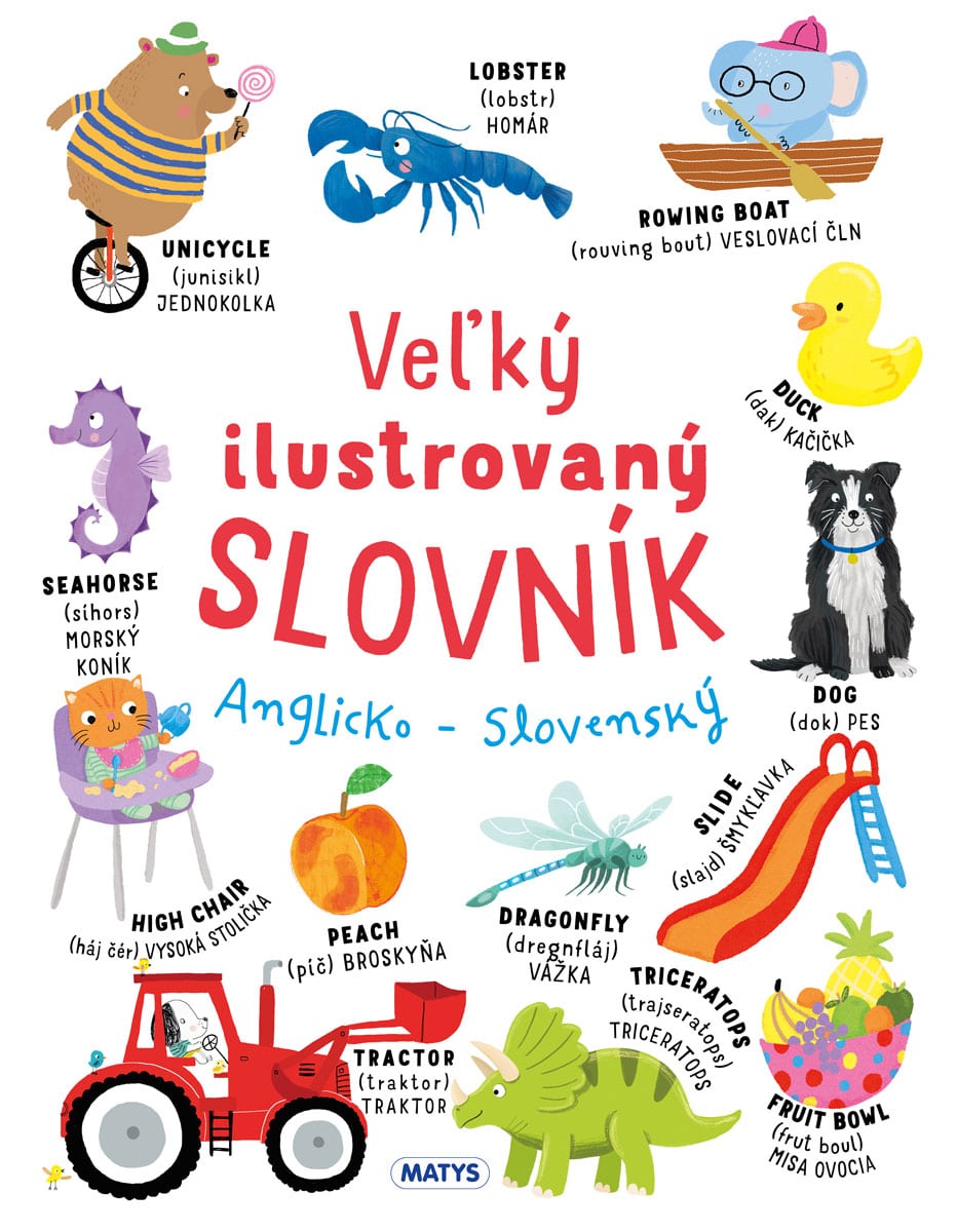 Malé deti zbožňujú, keď môžu objavovať svet okolo seba. Naučíme sa spolu názvy vecí okolo nás a to hneď v dvoch jazykoch. V tomto ilustrovanom anglicko-slovenskom slovníku pre najmenších nájdete na každej stránke aj drobnú úlohu.