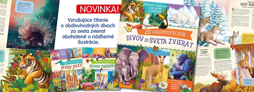 Toľká krása! Fantastické dobrodružstvo, pri ktorom objavíte viac než 20 ohromujúcich faktov o zvieratách. Zábavné a pútavé príbehy rozprávajú samotné zvieratá alebo tí šťastlivci, ktorí ich zažili zblízka. Stretnete tigra, chameleóny, surikaty, rysy a veľa veľa ďalších zvierat na nádherých miestach ich prirodzeného výskytu. Dozvieš sa veľa zaujímavostí, získaš QR KÓD, vďaka ktorému si môžeš stiahnuť PAPIEROVÉ MODELY ZVIERAT, a učenie bude hrou.